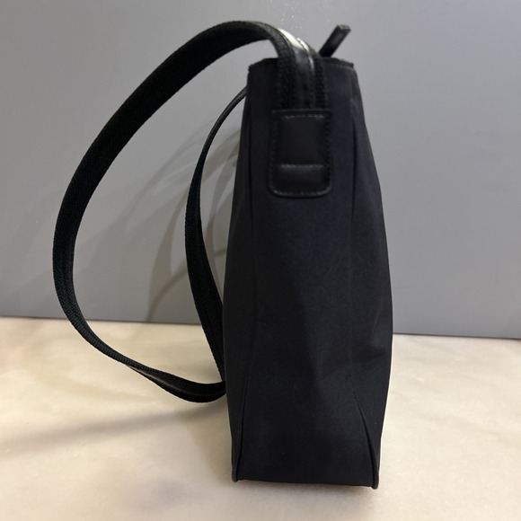 Vtg LAUREN Ralph Lauren Black Nylon Bag Purse RLL Gold Crest Embroidered - Picture 6 of 16